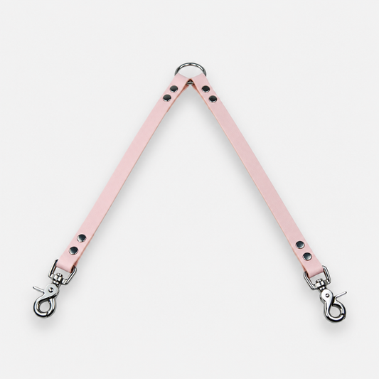 Coupleur de laisse pour chien rose baby pink 16mm waterproof fait main à Marseille — L'Atelier du Chien Français