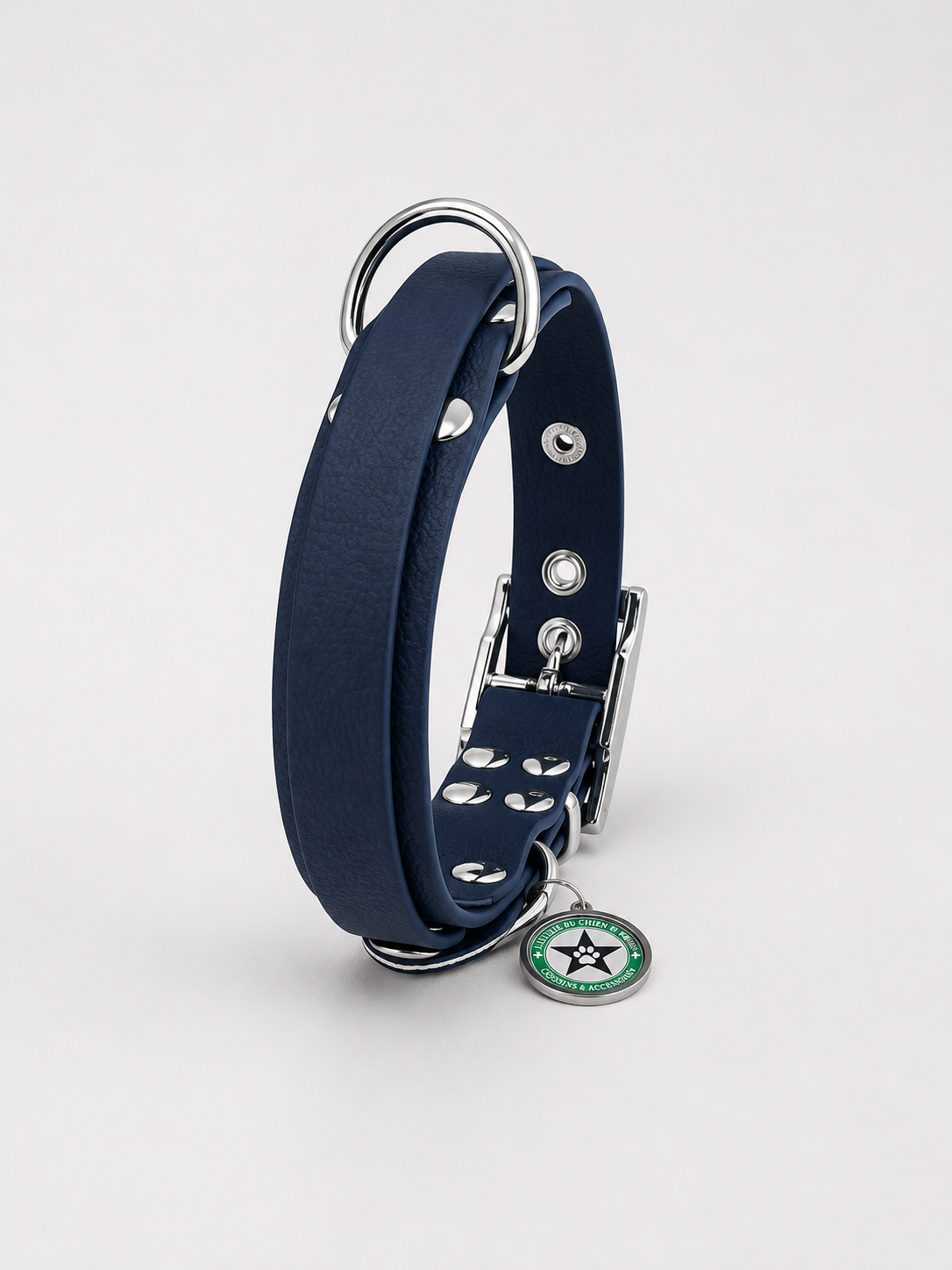 Collier modulable pour chien en TPU  bleu nuit avec bande amovible colorée bleu nuit