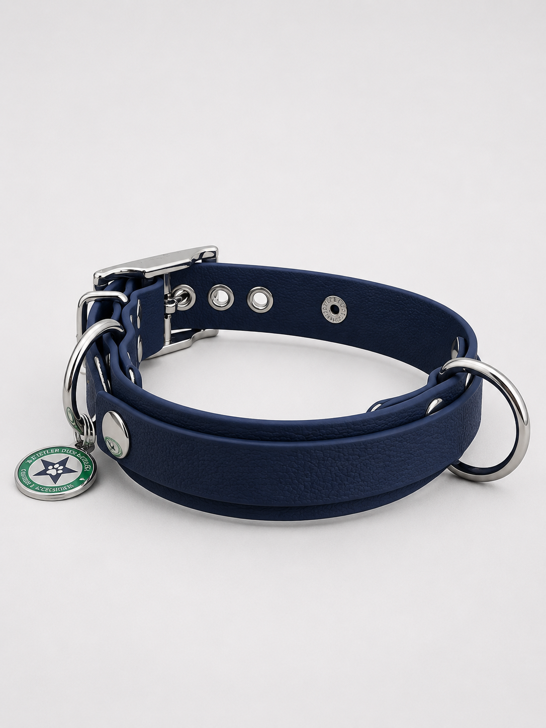 Collier modulable pour chien en TPU  bleu nuit avec bande amovible colorée bleu nuit