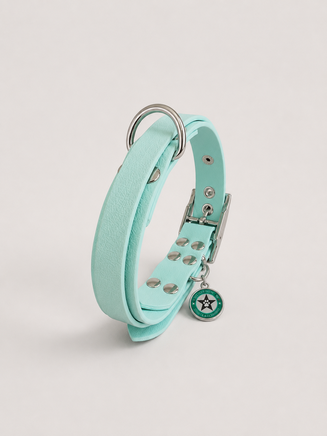 Collier modulable pour chien en TPU bleu pastel avec bande amovible colorée bleu pastel