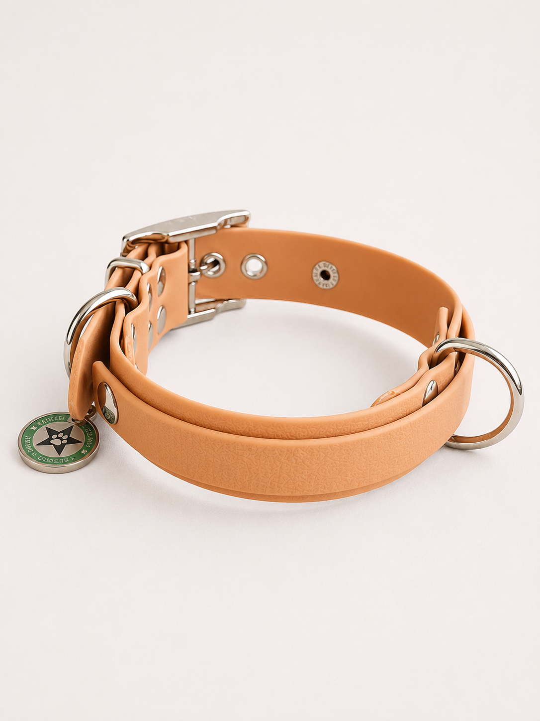 Collier modulable pour chien en TPU  caramel avec bande amovible colorée caramel