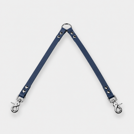 Coupleur de laisse pour chien bleu nuit 16mm waterproof fait main à Marseille — L'Atelier du Chien Français