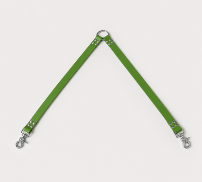 Coupleur de laisse pour chien vert kaki 25mm waterproof fait main à Marseille — L'Atelier du Chien Français