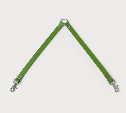 Coupleur de laisse pour chien vert kaki 25mm waterproof fait main à Marseille — L'Atelier du Chien Français