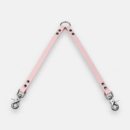 Coupleur de laisse pour chien rose baby pink 16mm waterproof fait main à Marseille — L'Atelier du Chien Français