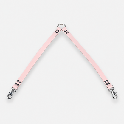 Coupleur de laisse pour chien rose baby pink 25mm waterproof fait main à Marseille — L'Atelier du Chien Français
