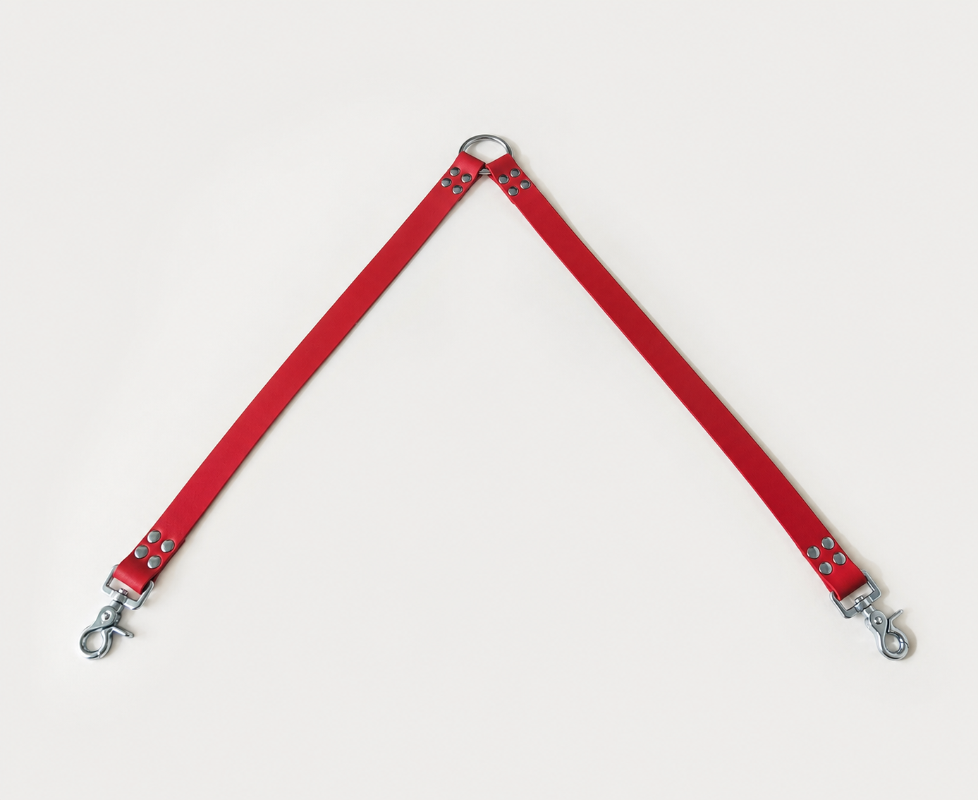 Coupleur de laisse pour chien rouge 25mm waterproof fait main à Marseille — L'Atelier du Chien Français