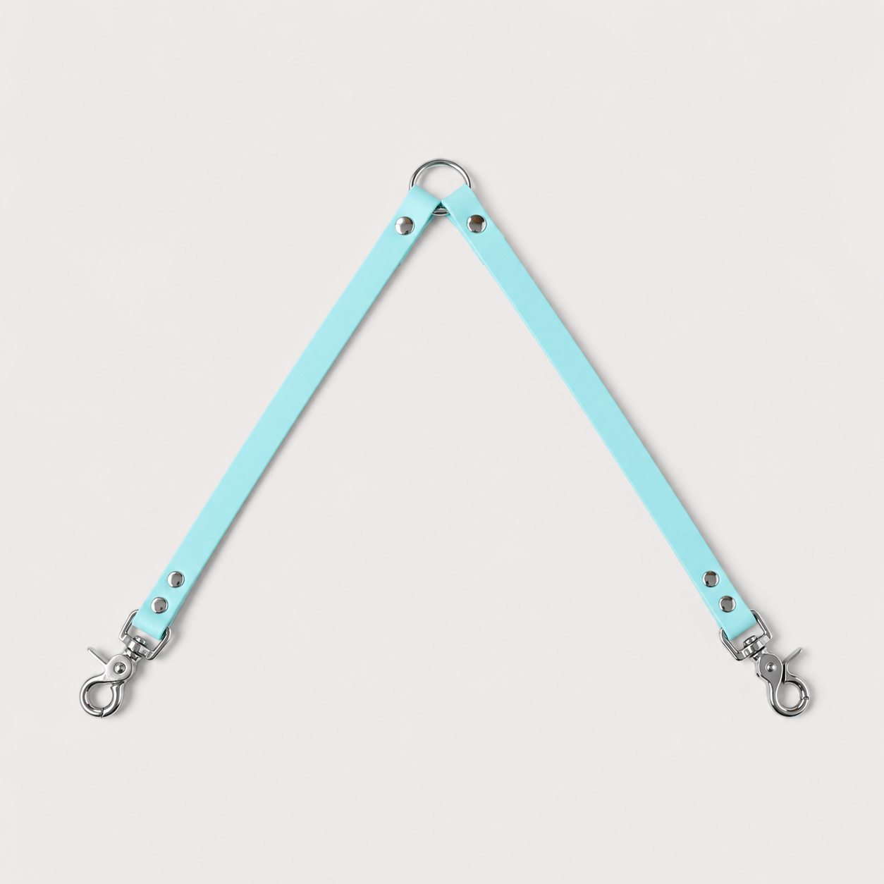 Coupleur de laisse pour chien bleu pastel 16mm waterproof fait main à Marseille — L'Atelier du Chien Français