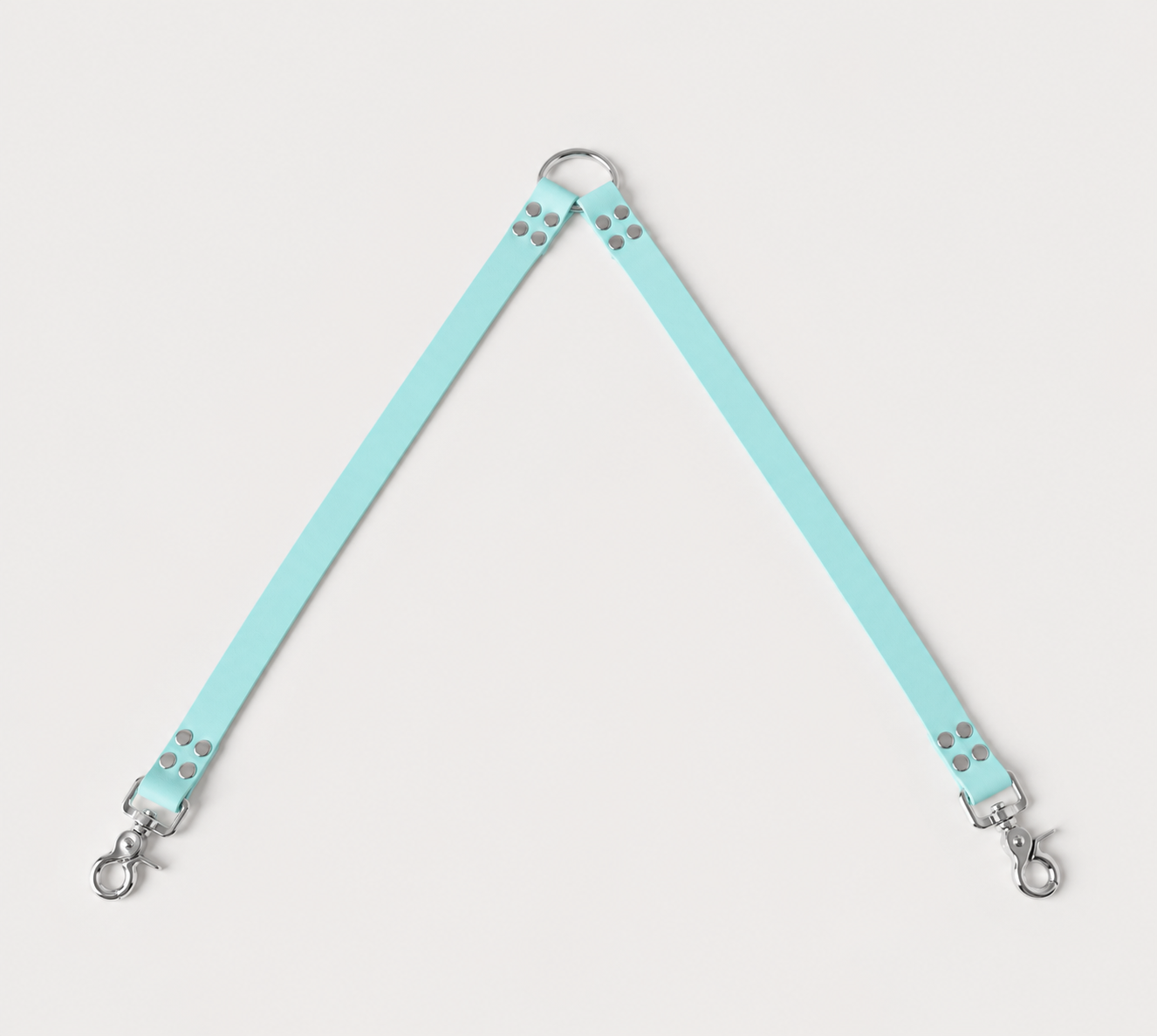 Coupleur de laisse pour chien bleu pastel turquoiise 25mm waterproof fait main à Marseille — L'Atelier du Chien Français