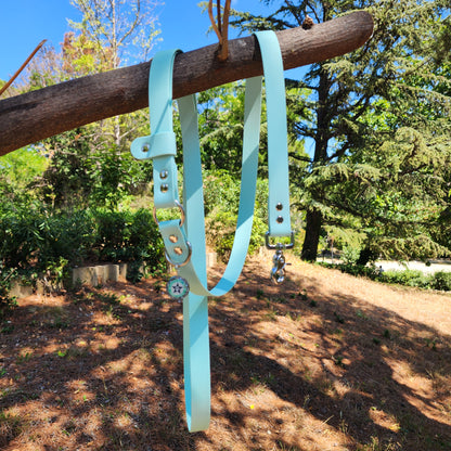 LAISSE BANDOULIERE BLEU PASTEL