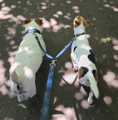 Coupleur de laisse pour chien bleu nuit 16mm lili & nelson waterproof fait main à Marseille — l'Atelier du Chien Français