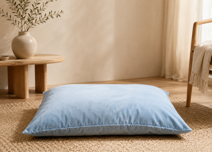 Coussin signature "lili" bleu celadon pour chien compactable lavable  fait main à Marseille — L'Atelier du Chien Français