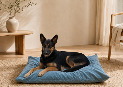Coussin signature "lili" celadon pour chien malinois compactable lavable  fait main à Marseille — L'Atelier du Chien Français
