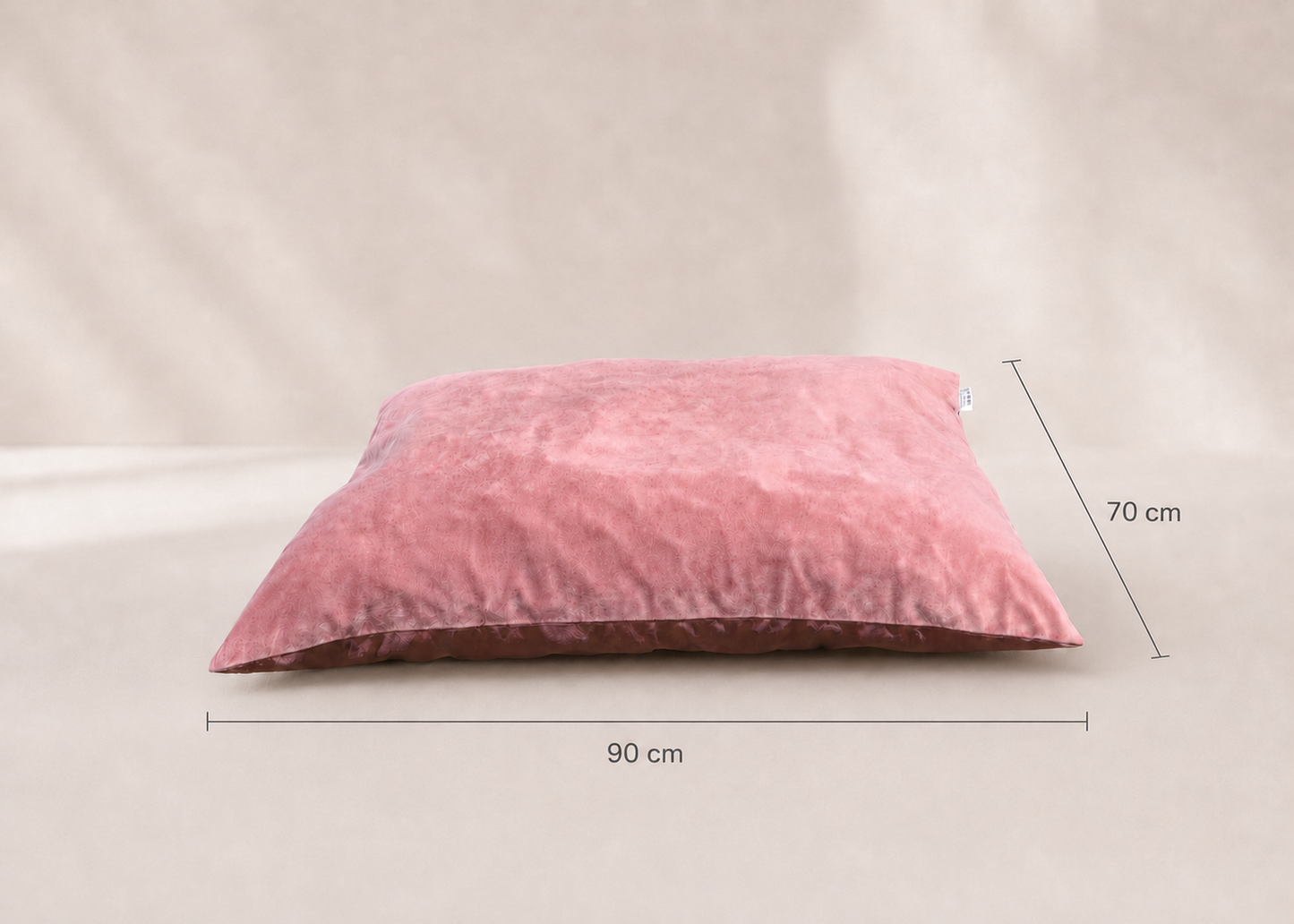Housse de rechange officielle couleur bois de rose en 90cm par 70cm pour le Coussin Signature "Lili" L'atelier du Chien Français. Velours premium fait main à Marseille