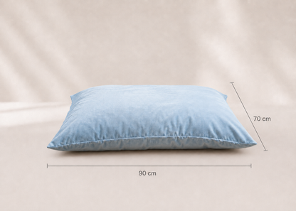 Housse de rechange officielle couleur celadon en 90cm par 70cm pour le Coussin Signature "Lili" L'atelier du Chien Français. Velours premium fait main à Marseille