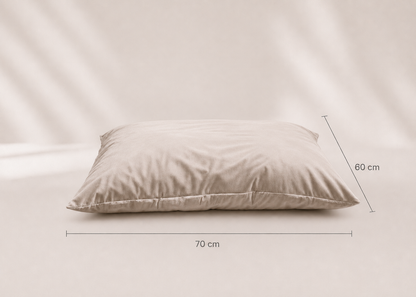 Housse de rechange officielle couleur taupe en 70cm par 60cm pour le Coussin Signature "Lili" L'atelier du Chien Français. Velours premium fait main à Marseille
