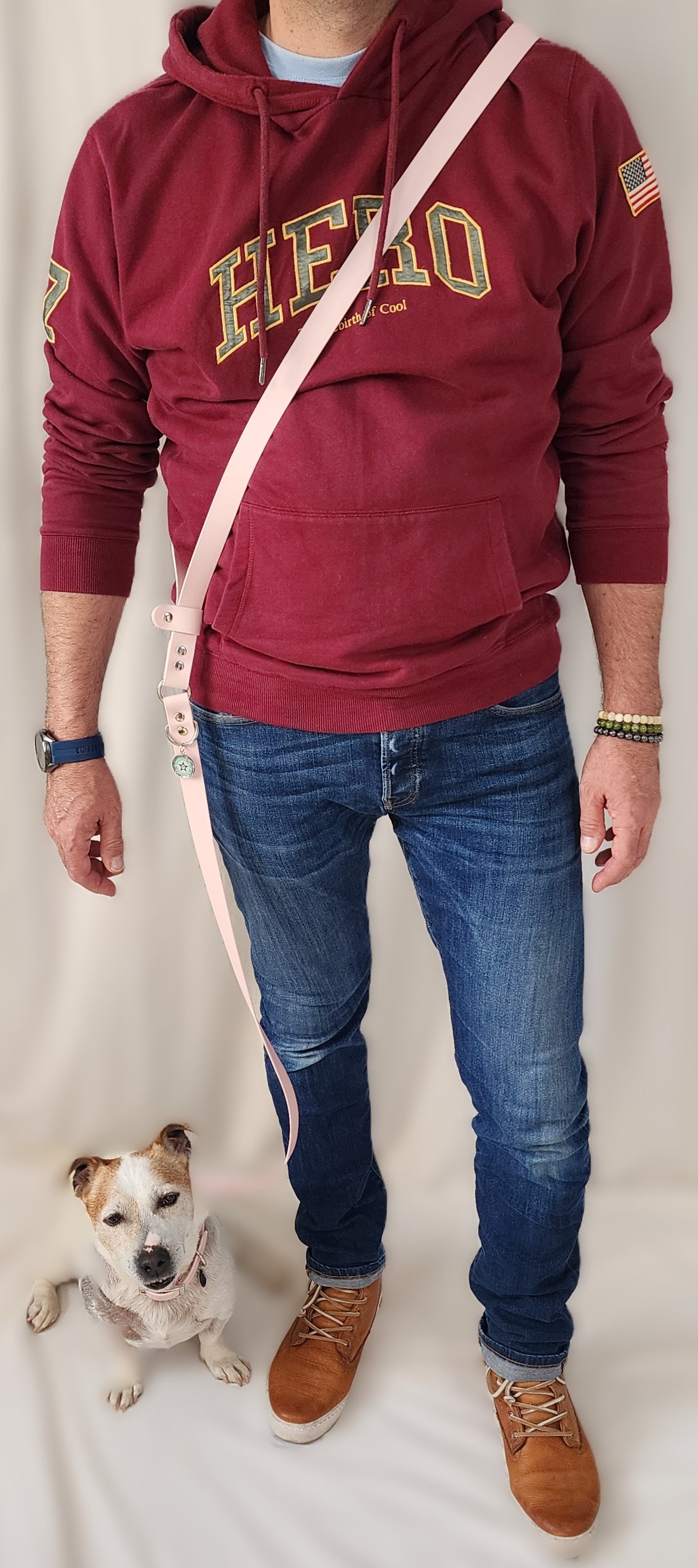 LAISSE BANDOULIERE BABY PINK